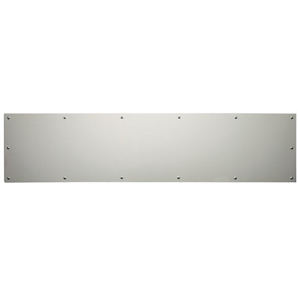 6" x 34" Standard Duty Metal Kick Plate Satin Chrome Finish